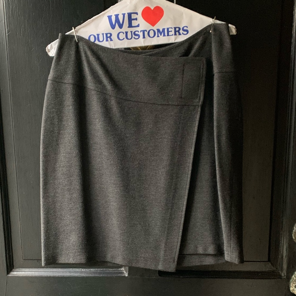 Emanuel Ungaro dark Gray wrap skirt sz 10